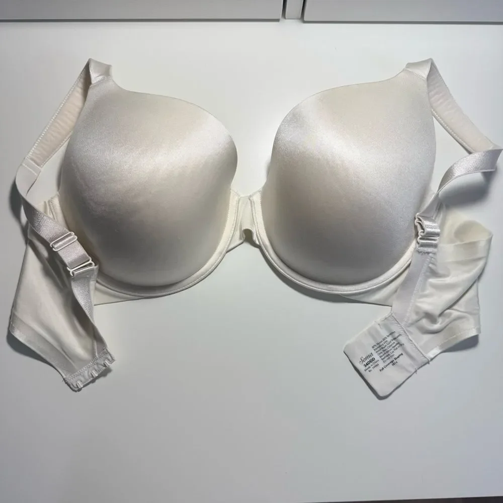 SOMA Full Coverage Shaping Bra 0814 Ivory White Underwire Satin 34DDD